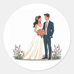 Elegant Wedding Couple Sticker