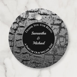 Elegant Wedding Crackled Silver Guest Thank You Favour Tags