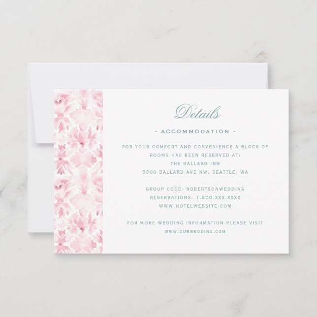 Elegant Wedding Crest w/ Roses Details Card (Front)
