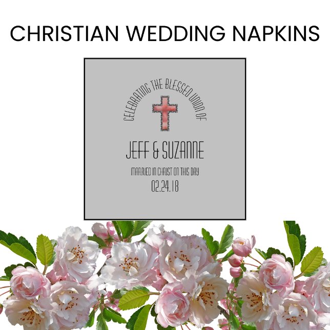 Elegant Wedding Cross Names  Napkin (Creator Uploaded)