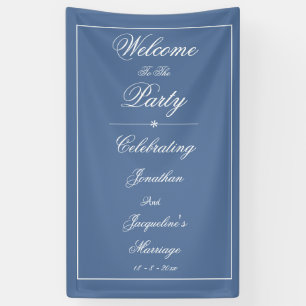 Elegant Wedding Custom Chic Dusty Blue Welcome Banner