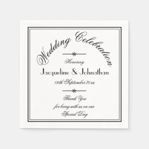 Elegant Wedding Custom Thank You Wedding Paper Napkin