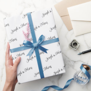 Elegant Wedding Customisable Couple's Names Gift Wrapping Paper