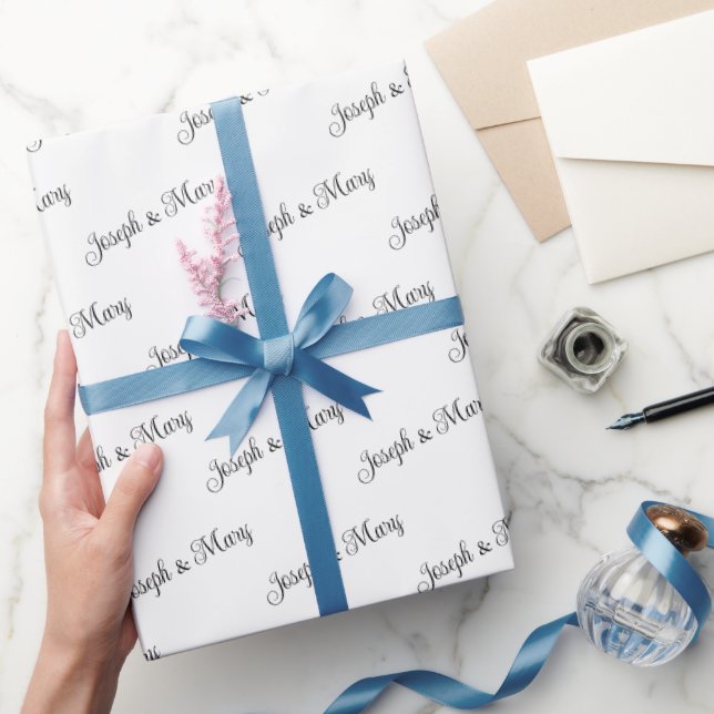Elegant Wedding Customisable Couple's Names Gift  Wrapping Paper (Gifting)