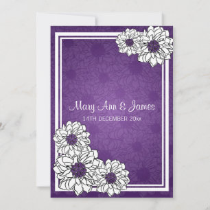 Elegant Wedding Dahlia Floral Purple Invitation