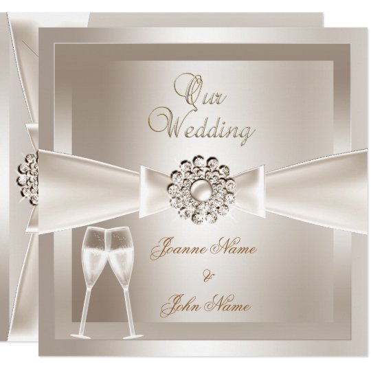elegant wedding damask cream white champagne invitation white invitations