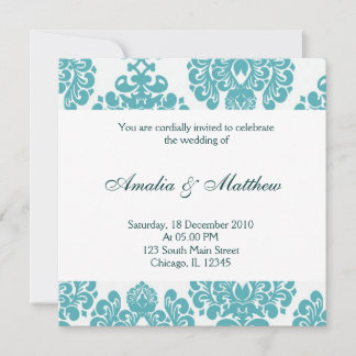 Elegant Wedding Damask Invitation