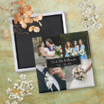 Elegant Wedding Day Photo Collage Magnet<br><div class="desc">Personalise with your four favourite wedding photos,  name and special date to create a unique photo collage,  memory and gift. A lovely keepsake to treasure! You can customise the background to your favourite colour. Designed by Thisisnotme©</div>
