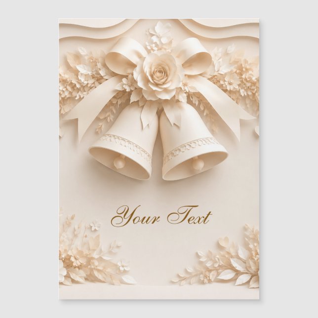 Elegant wedding design with bells and roses (Front)