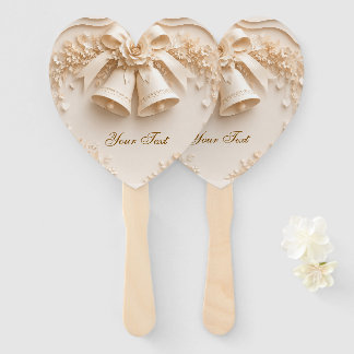 Elegant wedding design with bells and roses hand fan
