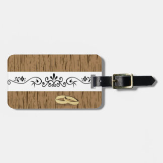 Elegant Wedding Design With Rings Luggage Tag