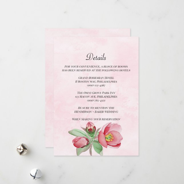 Elegant Wedding Details Card. Invitation (Front/Back In Situ)