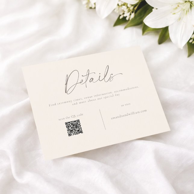 Elegant Wedding Details Card with QR Code (Creator Uploaded)