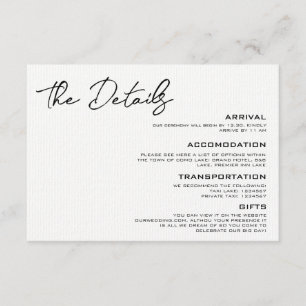 Elegant Wedding Details Enclosure Card