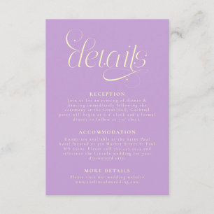 Elegant Wedding Details Wisteria Enclosure Card
