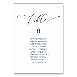 Elegant Wedding Dinner, Guests Seating Chart Table Number