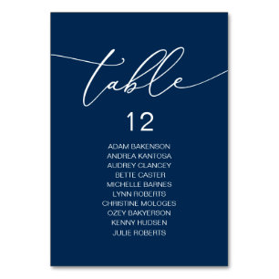 Elegant Wedding Dinner, Guests Seating Chart Table Table Number