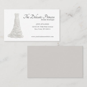 Elegant Wedding Dress Bridal Boutique Shop Business Card