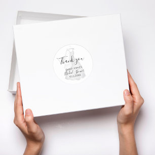 Elegant Wedding Dress Bridal Shower Custom Classic Round Sticker