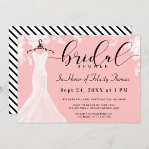 Elegant Wedding Dress Bridal Shower Invitation