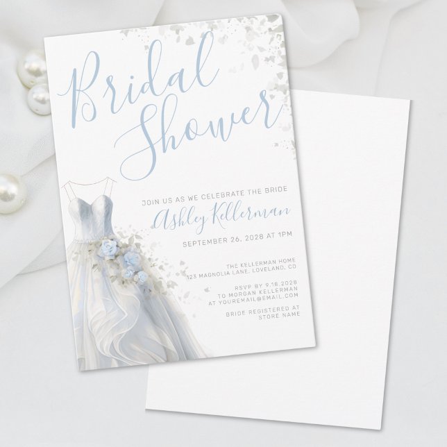 Elegant Wedding Dress Bridal Shower Invitation (Elegant Wedding Dress Bridal Shower Invitation)