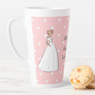Elegant Wedding Dress happy bridal shower Latte Mug