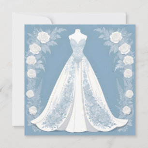 Elegant wedding dress illustration invitation
