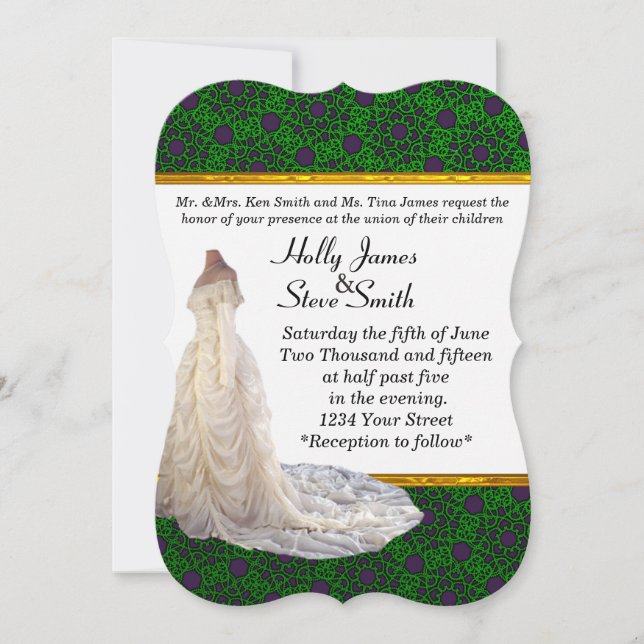 Elegant Wedding Dress Wedding Invitations (Front)