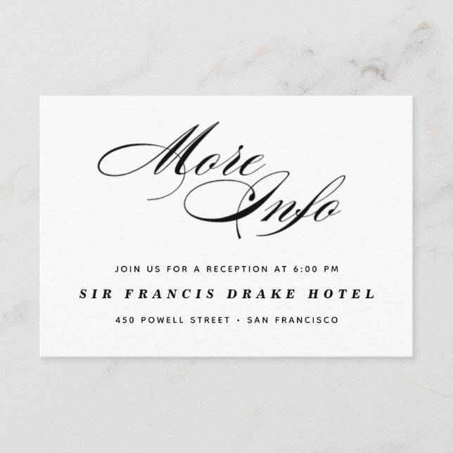 Elegant Wedding Enclosure Card (Front)