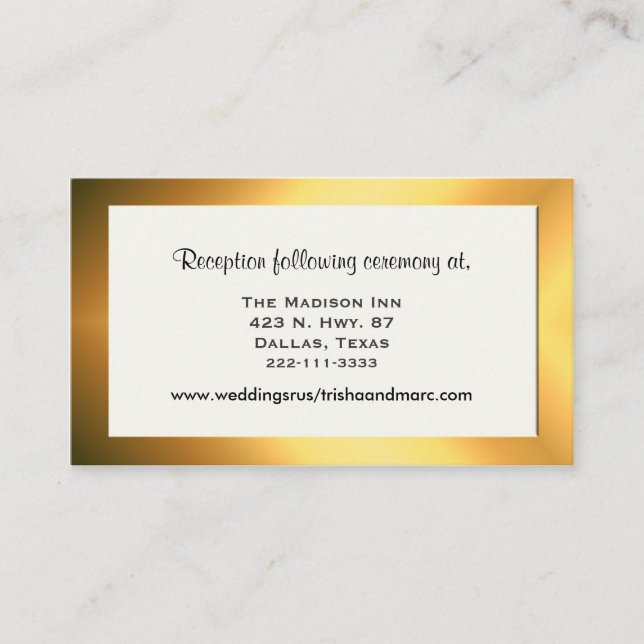 Elegant Wedding enclosure cards (Front)