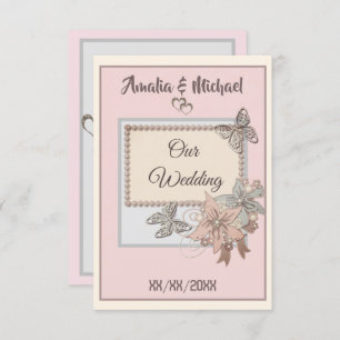 Elegant, wedding, engagement invitation, butterfly invitation