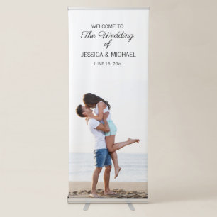 Elegant Wedding Engagement Photo Welcome Retractable Banner