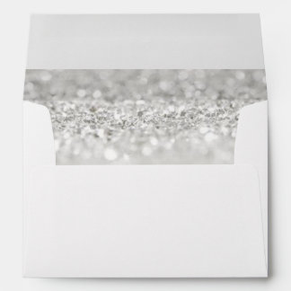 Elegant Wedding Envelope//Silver and White Glitter Envelopes