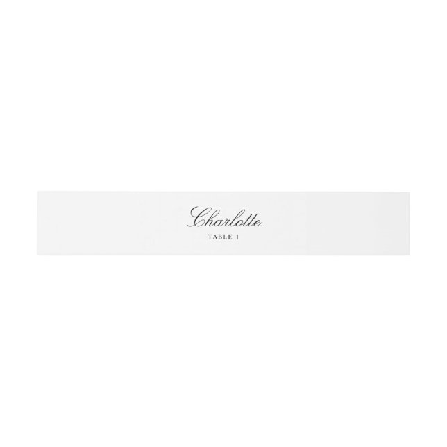 Elegant Wedding Escort Card Wrap Around Place Card Invitation Belly Band (Flat)