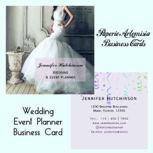 Elegant Wedding Event Planner Square Business Card