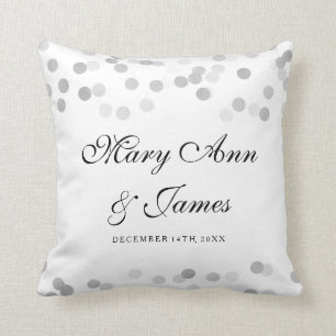 Elegant Wedding Favor Silver Foil Glitter Lights Cushion