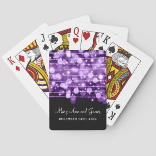 Elegant Wedding Favour Party Sparkles Purple Playing Cards