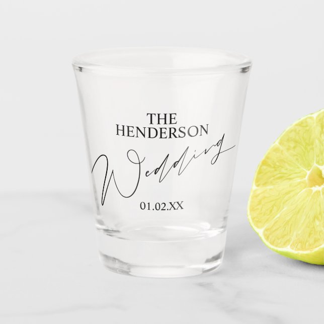 Elegant Wedding Favour Shot Glass (Front)