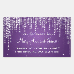 Elegant Wedding Favour Tag Night Dazzle Purple
