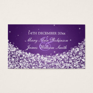 Elegant Wedding Favour Tag Star Sparkle Purple