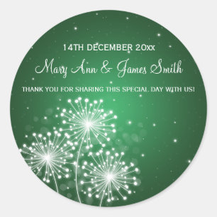 Elegant Wedding Favour Tag Summer Sparkle Emerald