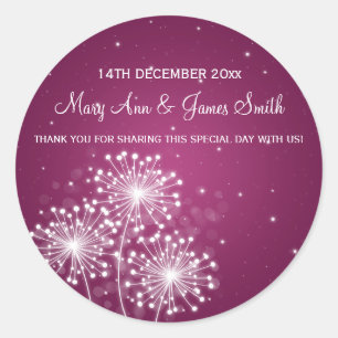 Elegant Wedding Favour Tag Summer Sparkle Merlot