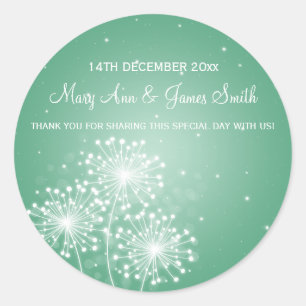 Elegant Wedding Favour Tag Summer Sparkle Mint