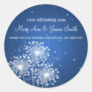 Elegant Wedding Favour Tag Summer Sparkle Sapphire