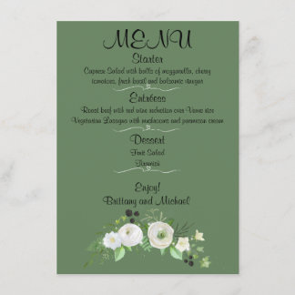 Elegant Wedding Flat Menu