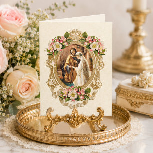 Elegant Wedding Floral Religious  Thank You Card