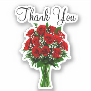 Elegant Wedding Floral Thank You Stickers
