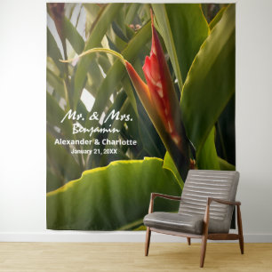 Elegant Wedding Flower Photo Booth Backdrop  Tapestry