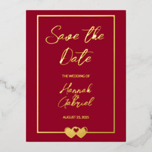 Elegant Wedding Foil Save the Date Postcard