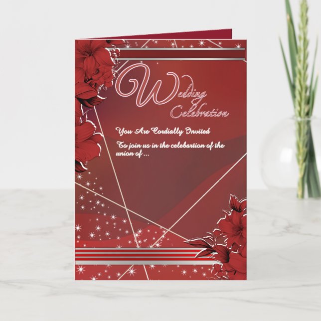 Elegant Wedding Folded Invitation (Front)